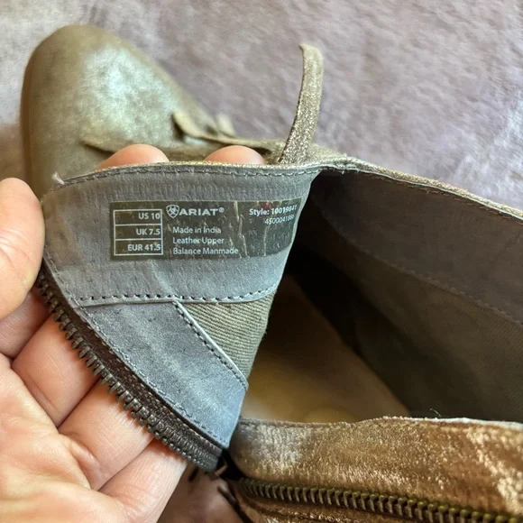 Ariat Unbrindled Layla metallic fringe western boots size 10 - Picture 8 of 15